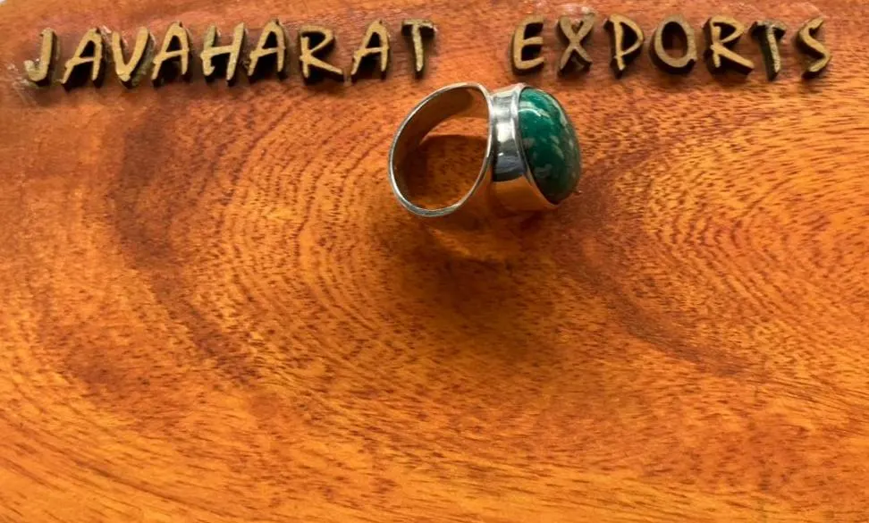 Natural Amazonite Sterling Silver Ring | Polished Calming Stone