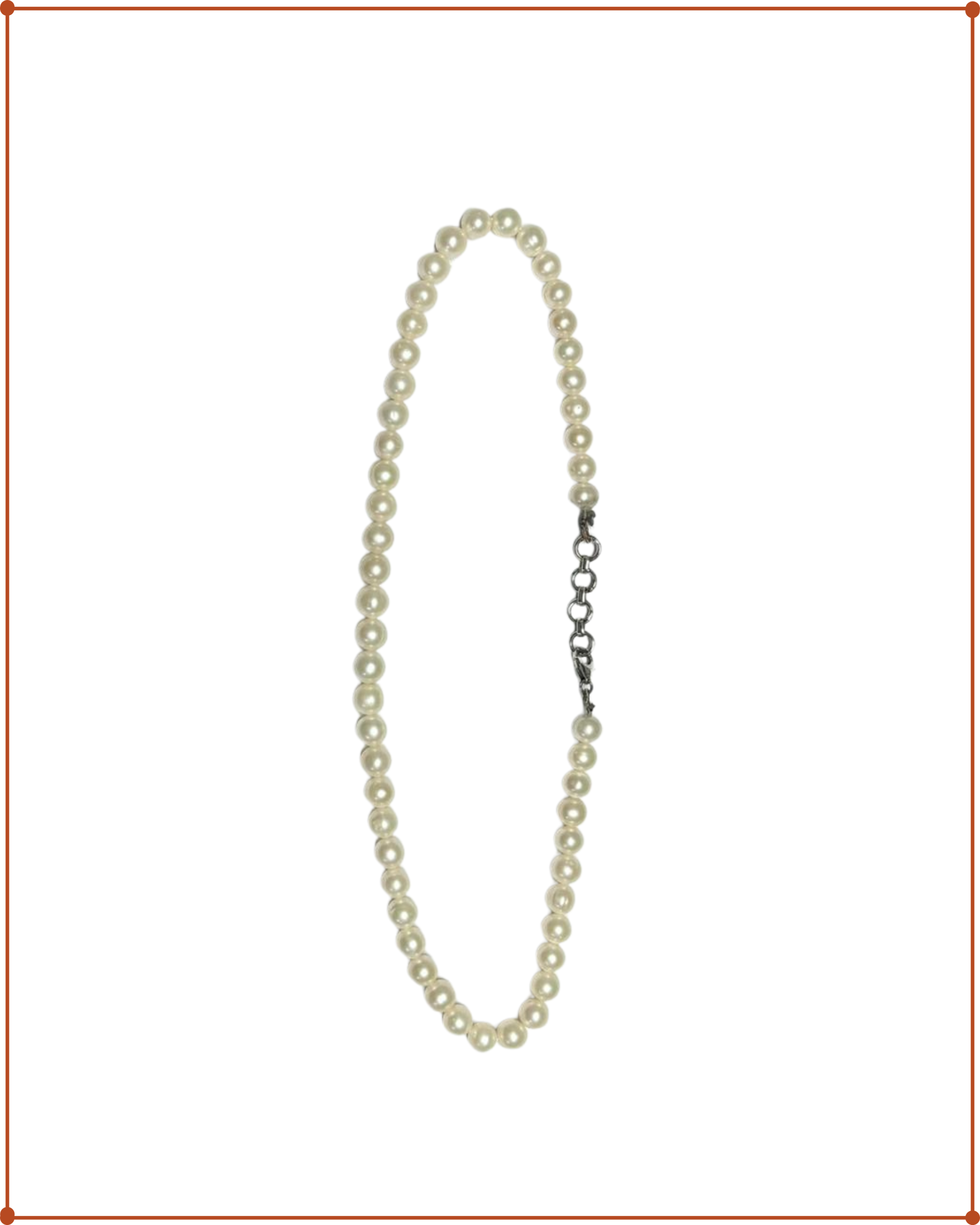 Fresh Water Pearl Unisex Mala | 925 Sterling Silver | 44 cm