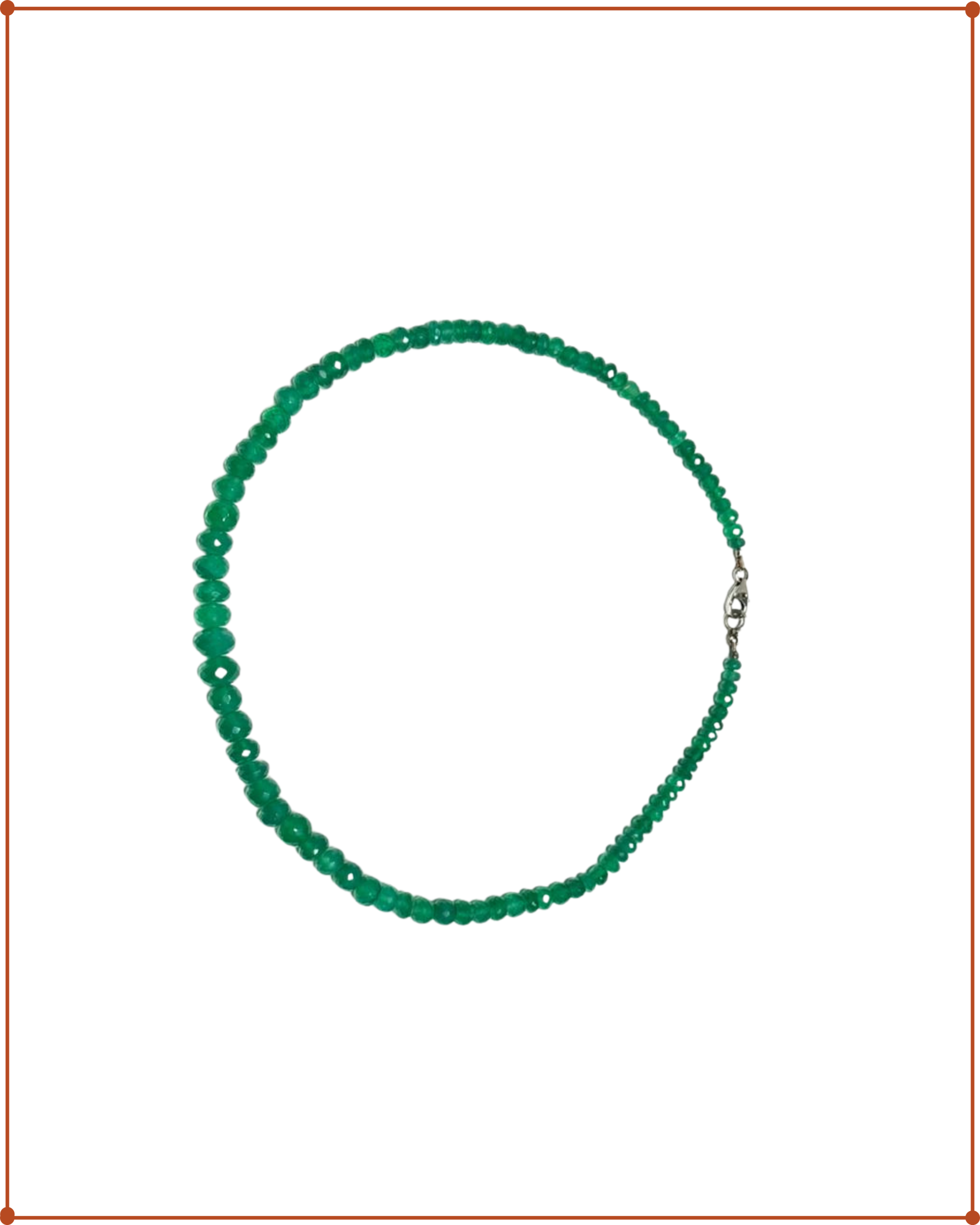 Green Onyx Necklace | 925 Sterling Silver | 46 cm