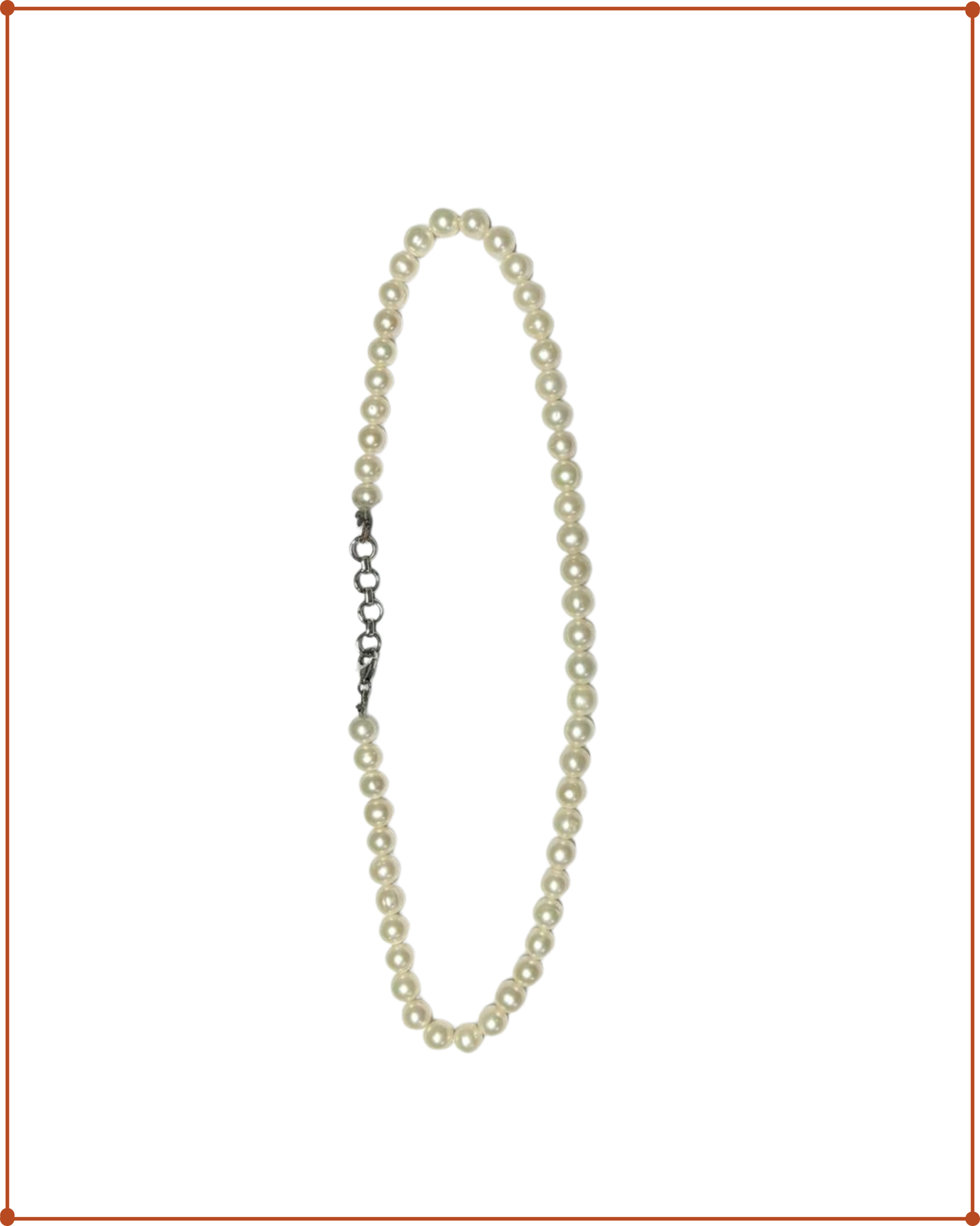 Fresh Water Pearl Unisex Mala | 925 Sterling Silver | 44 cm