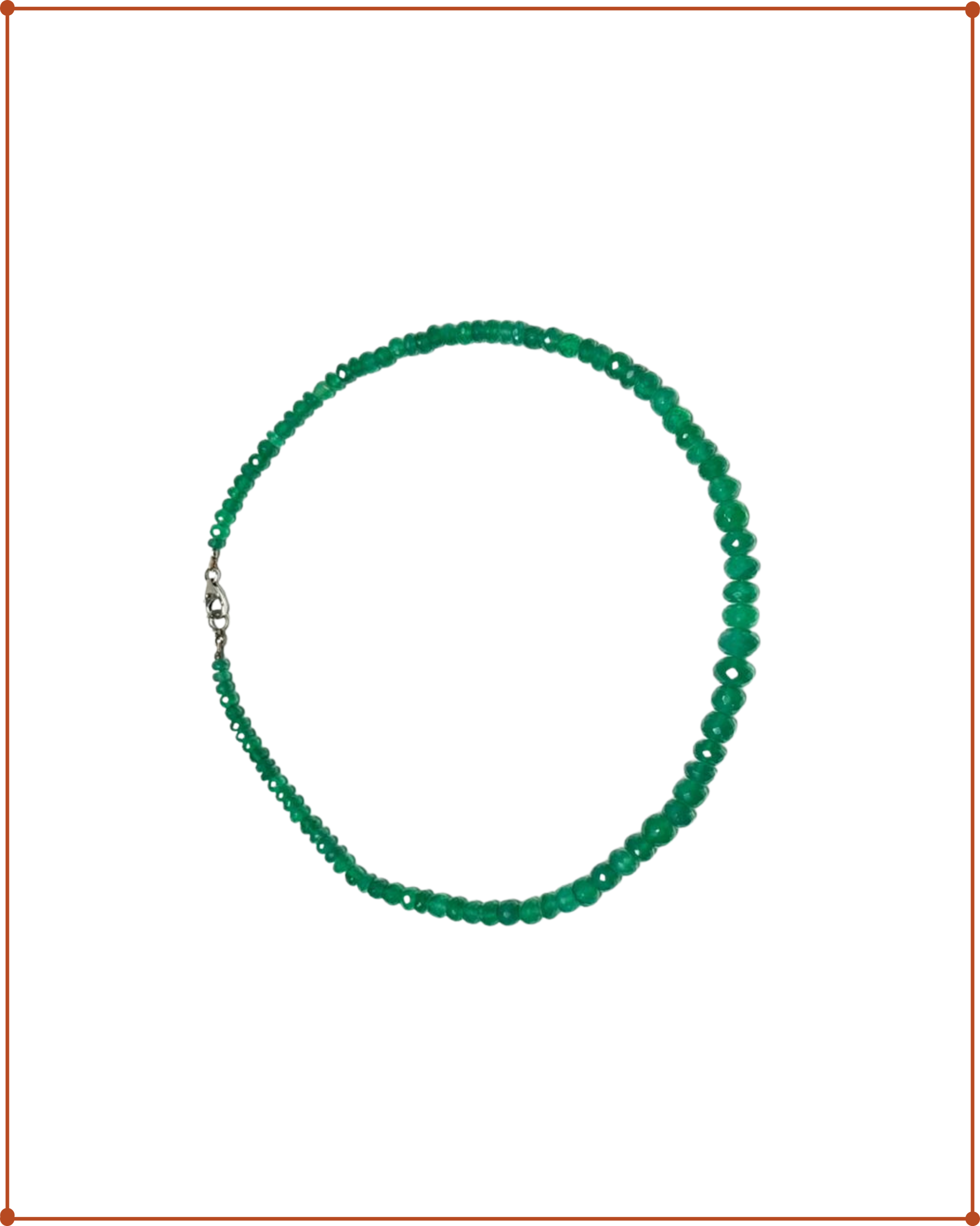 Green Onyx Necklace | 925 Sterling Silver | 46 cm