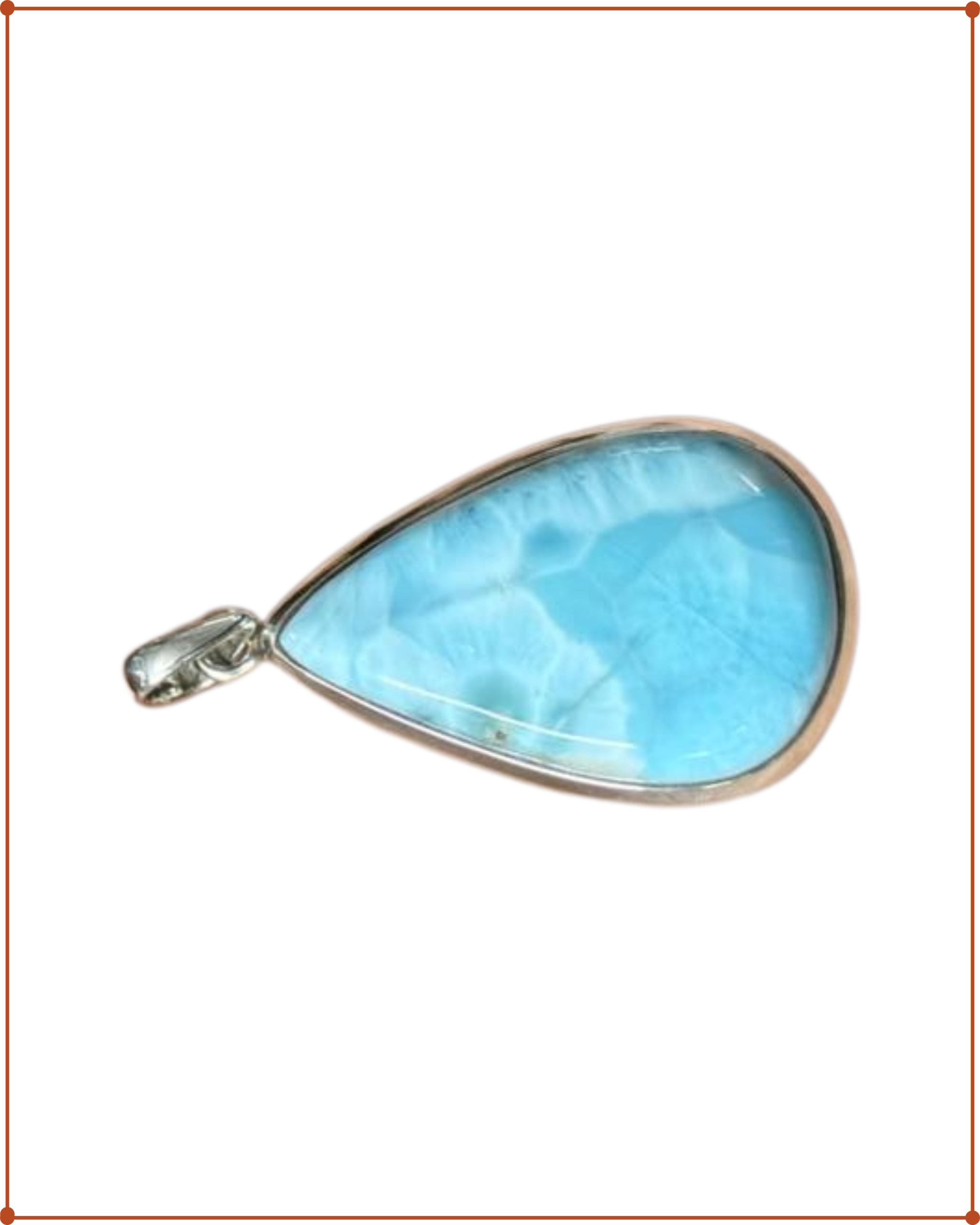 Larimar Pendant in 925 Sterling Silver | Natural Blue Gemstone Necklace