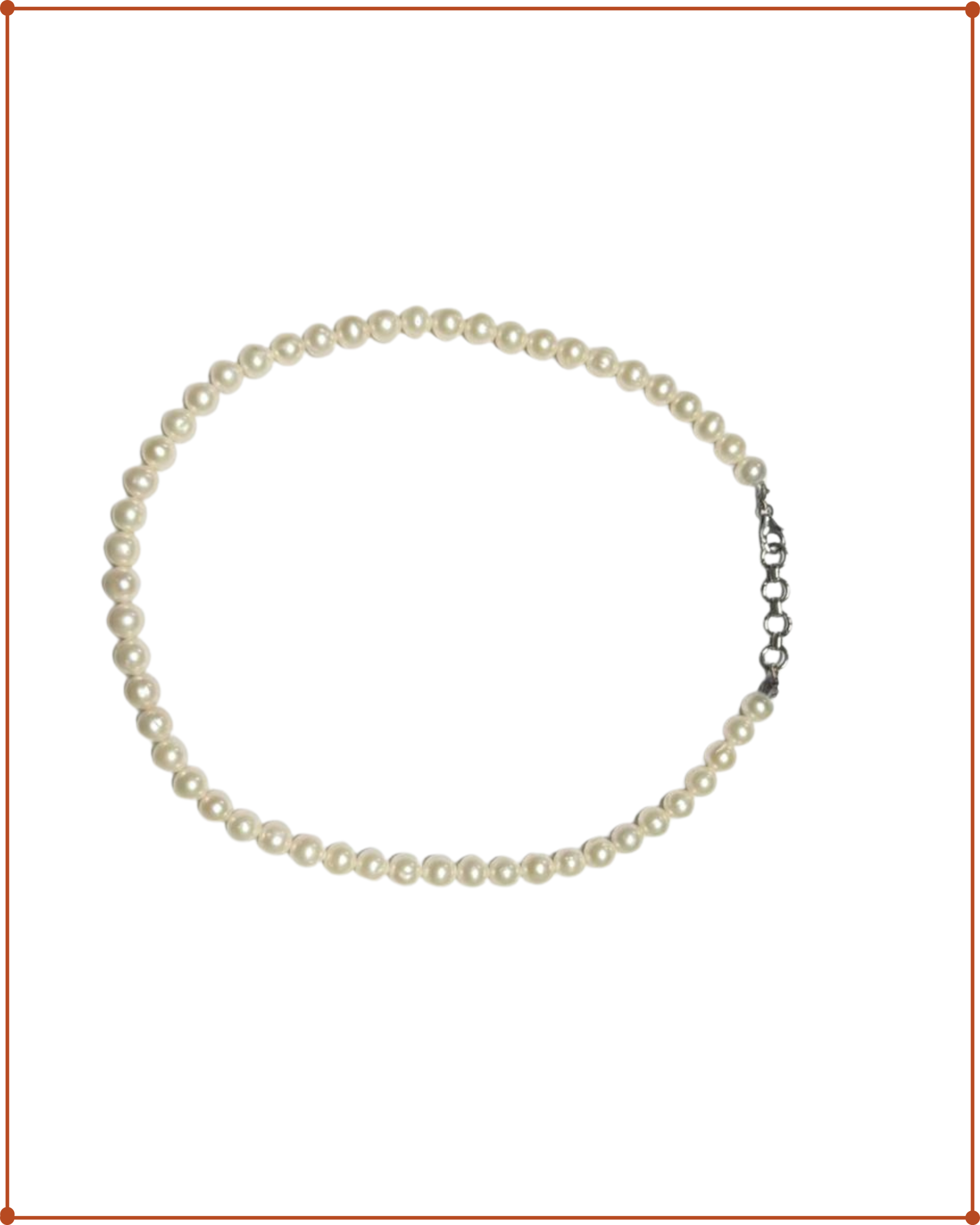Fresh Water Pearl Unisex Mala | 925 Sterling Silver | 44 cm