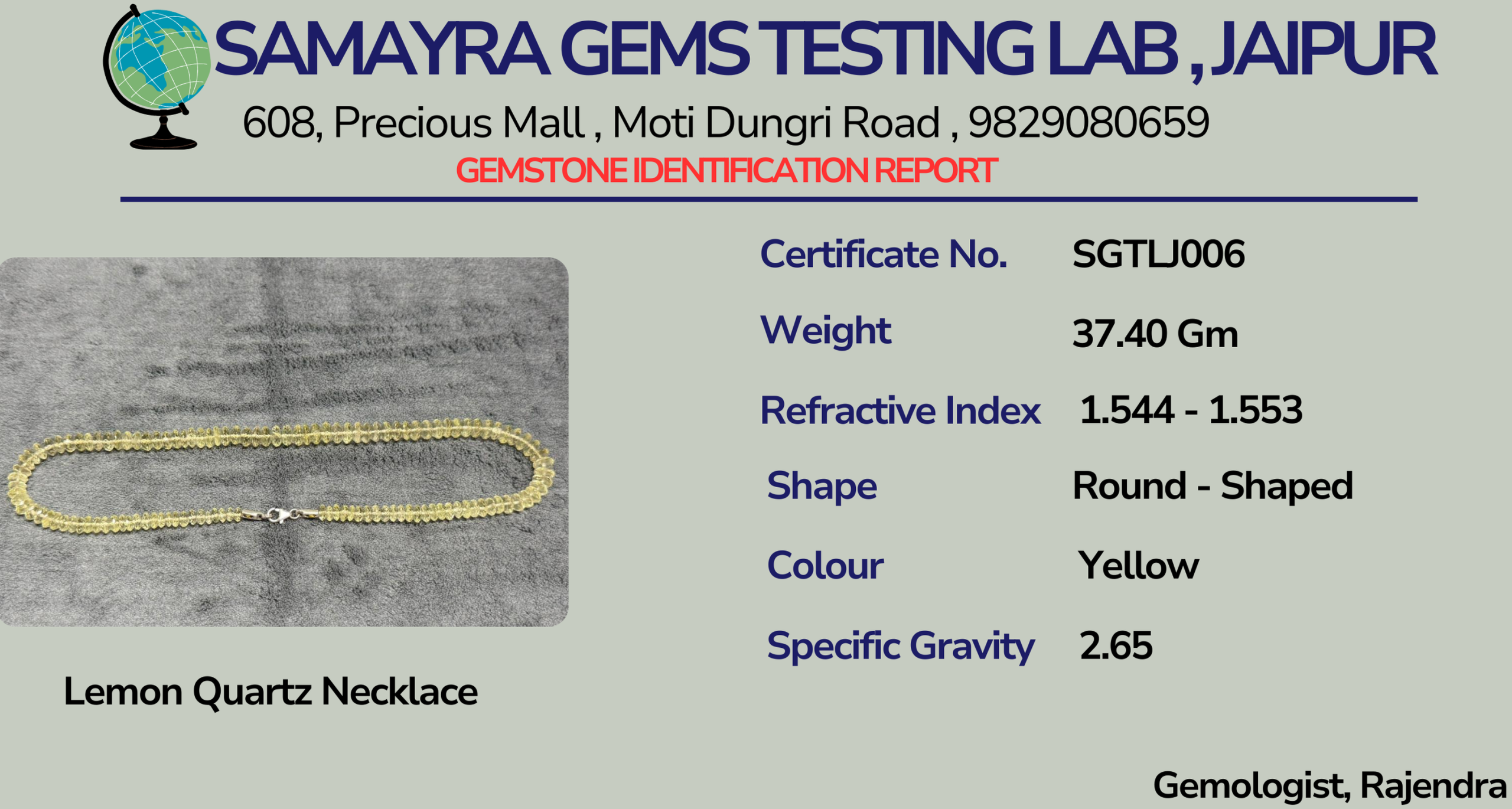 Natural Lemon Quartz Beads Necklace In 925 Sterling Silver | Round Graduated Beads 46 cm | 37.40 gm Elegant Gemstone Jewelry