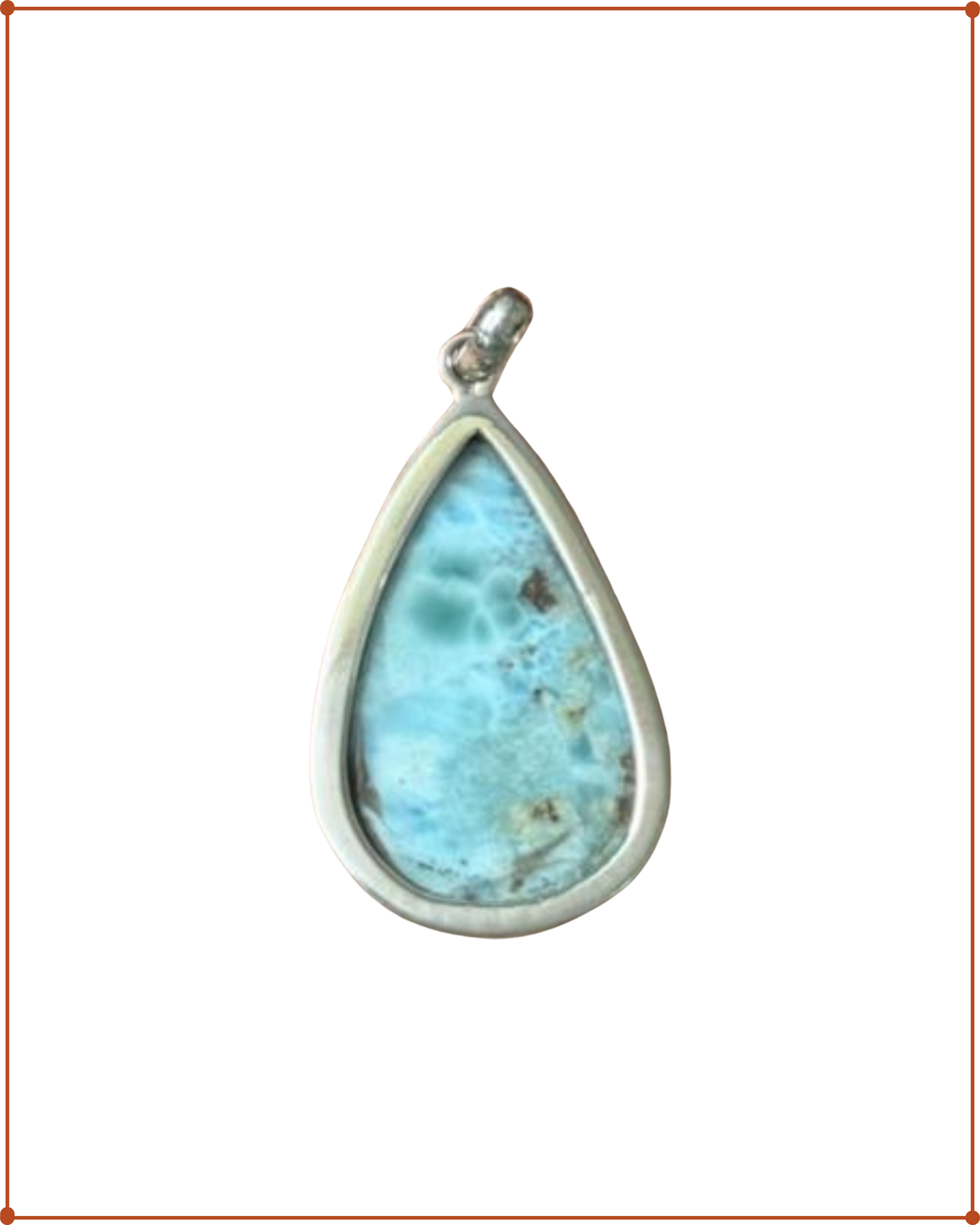 Larimar Pendant in 925 Sterling Silver | Natural Blue Gemstone Necklace