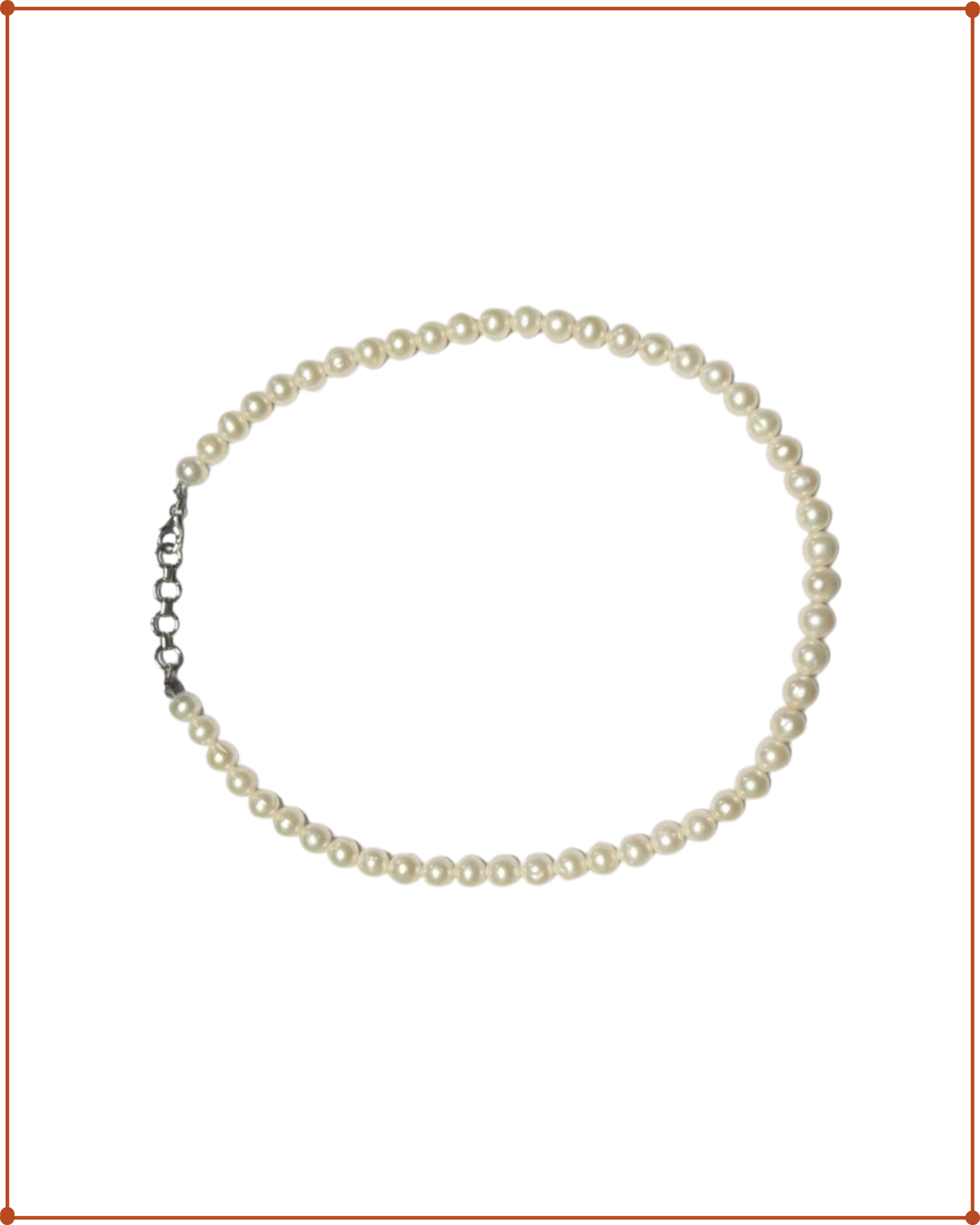 Fresh Water Pearl Unisex Mala | 925 Sterling Silver | 44 cm