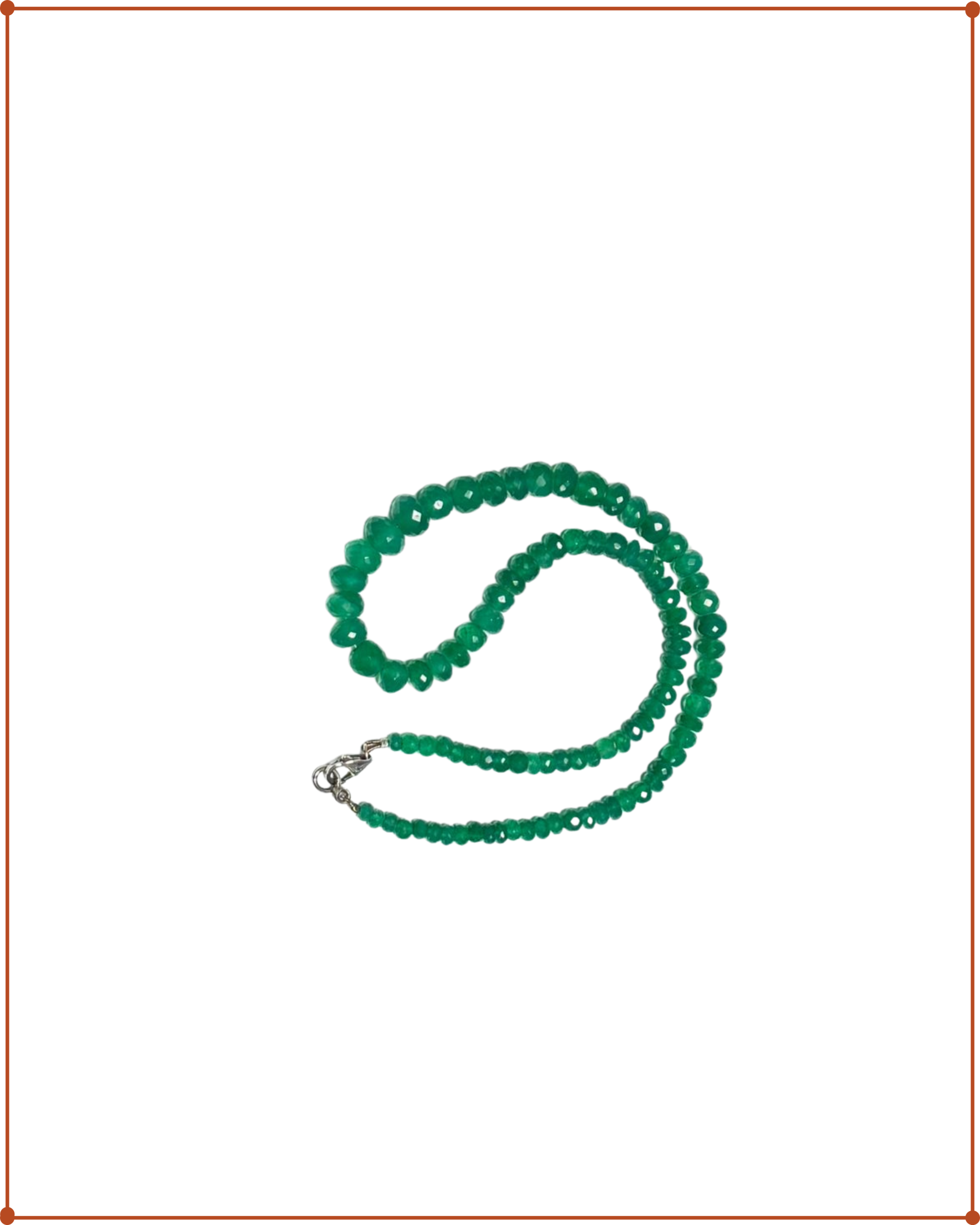 Green Onyx Necklace | 925 Sterling Silver | 46 cm