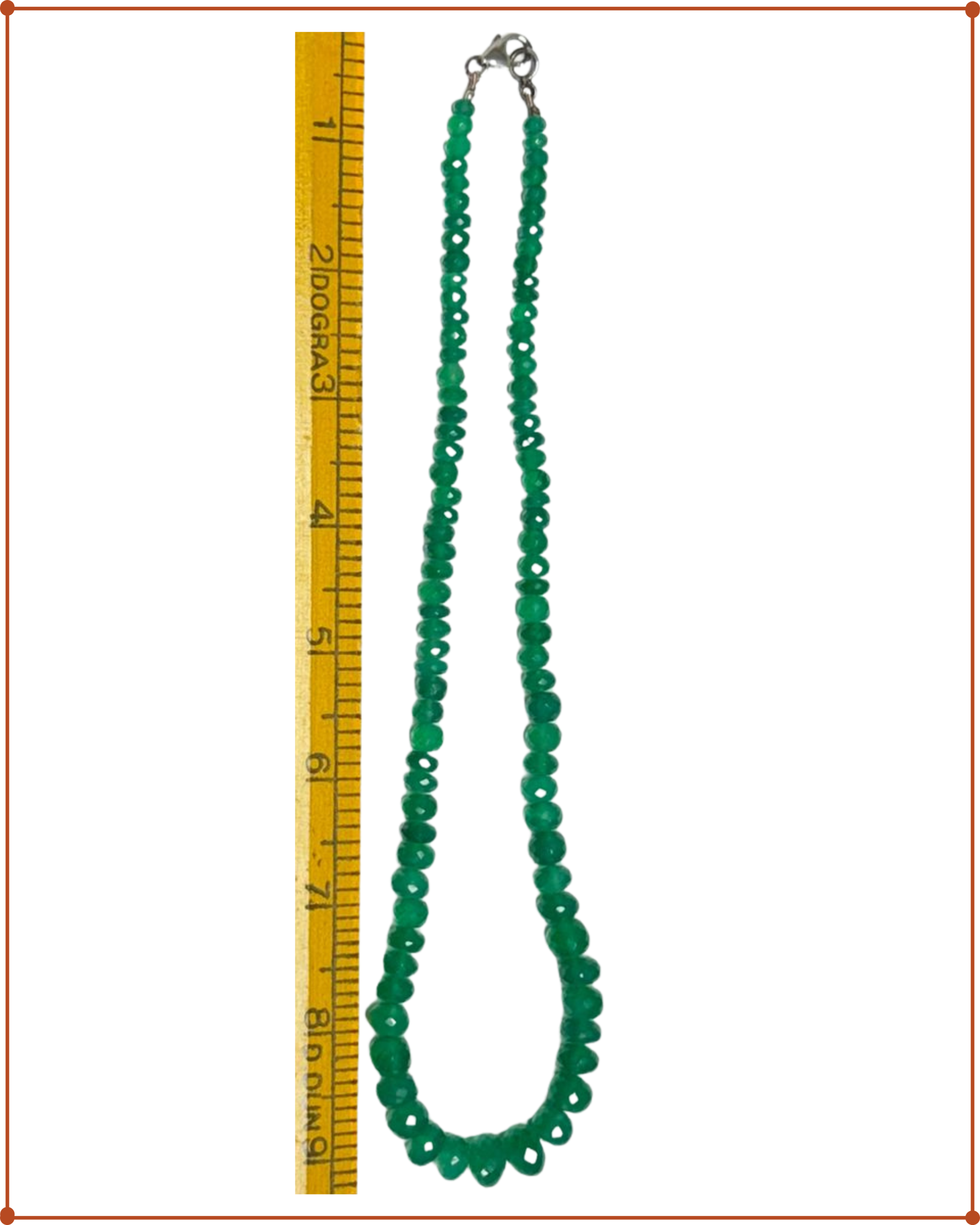 Green Onyx Necklace | 925 Sterling Silver | 46 cm