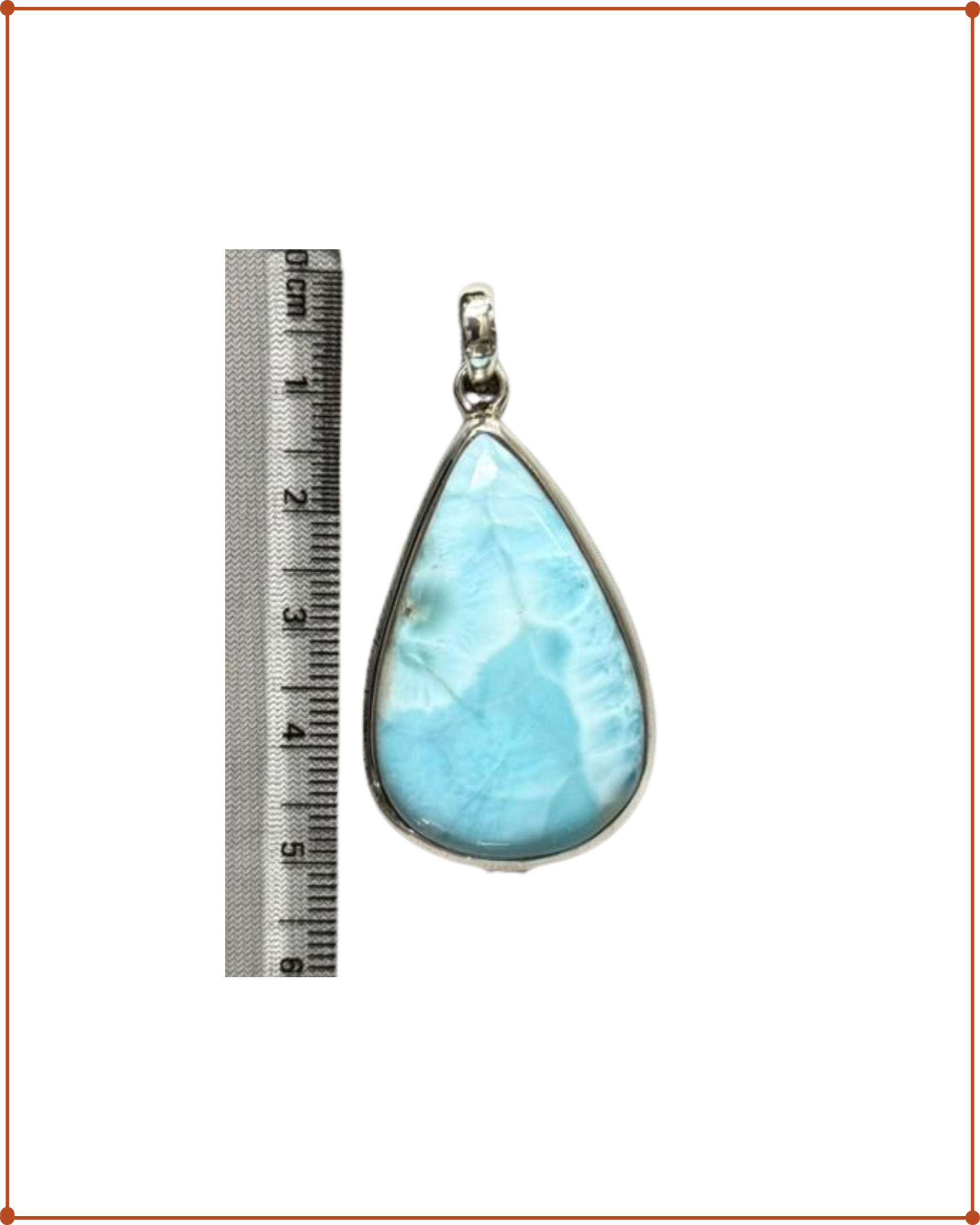 Larimar Pendant in 925 Sterling Silver | Natural Blue Gemstone Necklace