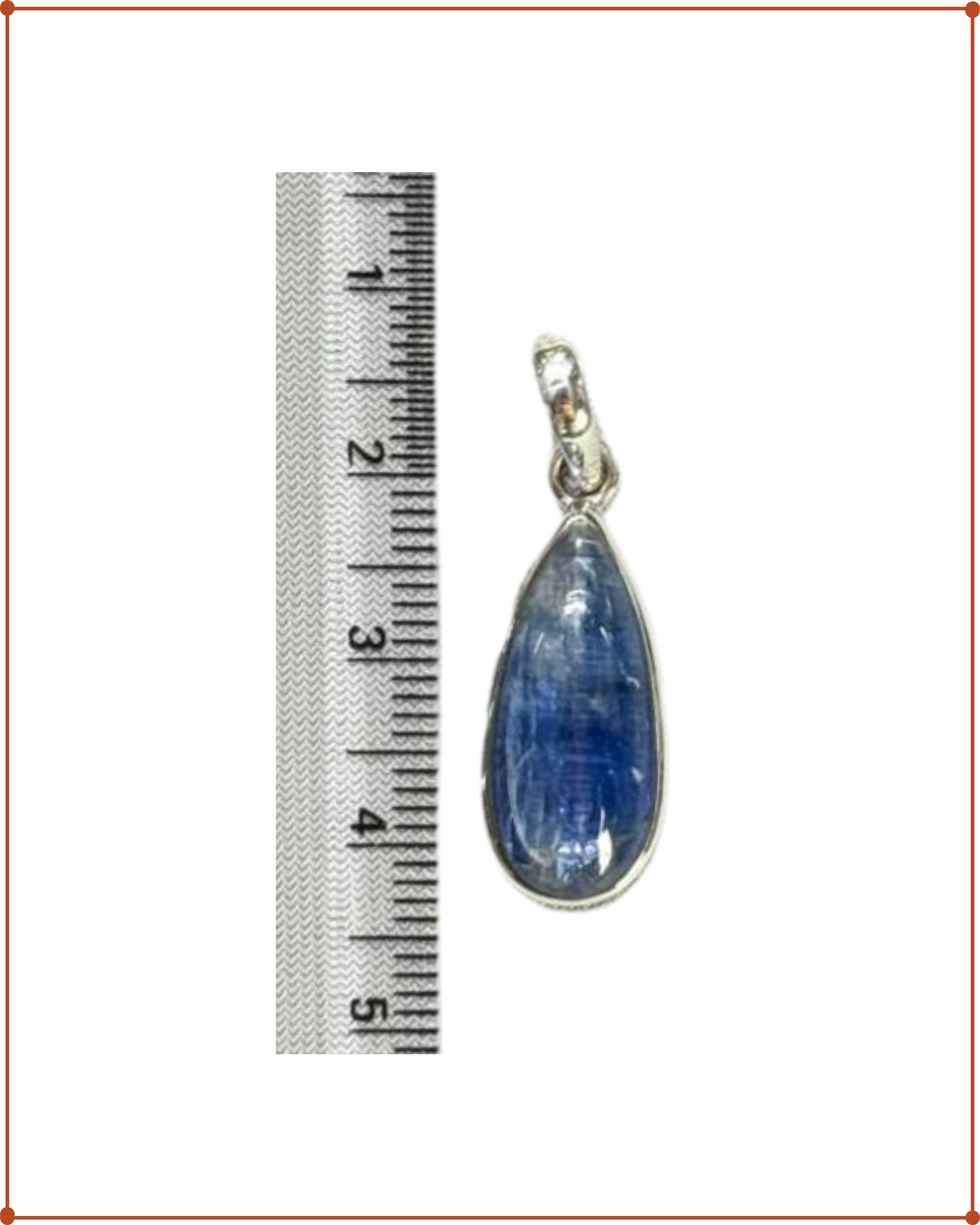 Kyanite Gemstone Pendant in 925 Sterling Silver | Natural Blue Stone Necklace