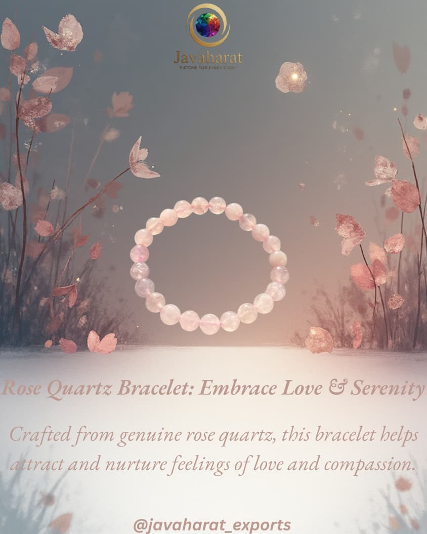 Rose Quartz Bracelet for Love & Healing | Natural Crystal Beaded Bracelet