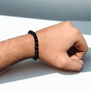 Natural Black Tourmaline Small Beads Bracelet (5.5 mm) – 13 Gram Unisex Crystal Bracelet for Protection, Grounding & Positive Energy