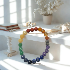 Natural 7 in 1 Gemstone Beads Bracelet 8 mm – Unisex Healing Crystal Bracelet | Amethyst, Aventurine, Jasper, Haqeek, Lapis Lazuli & Sodalite | 19.35 Gram
